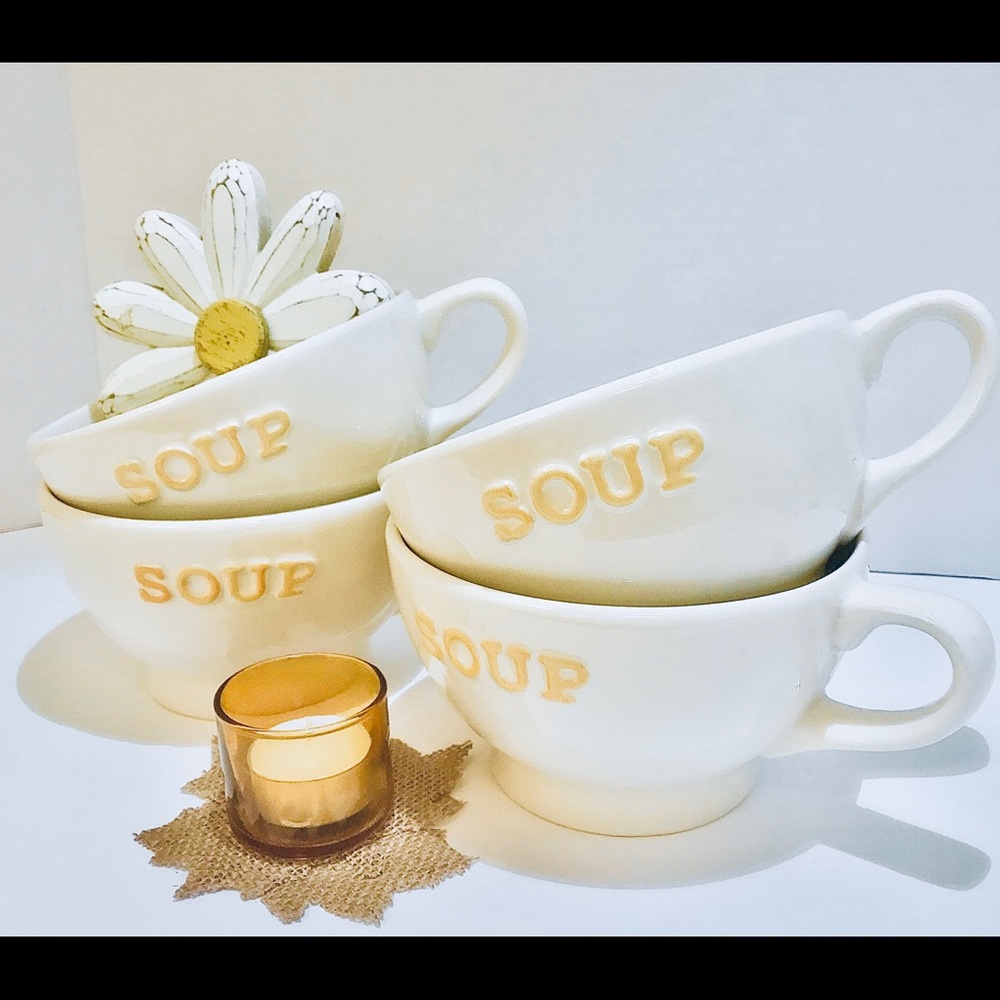 Five soup bowls